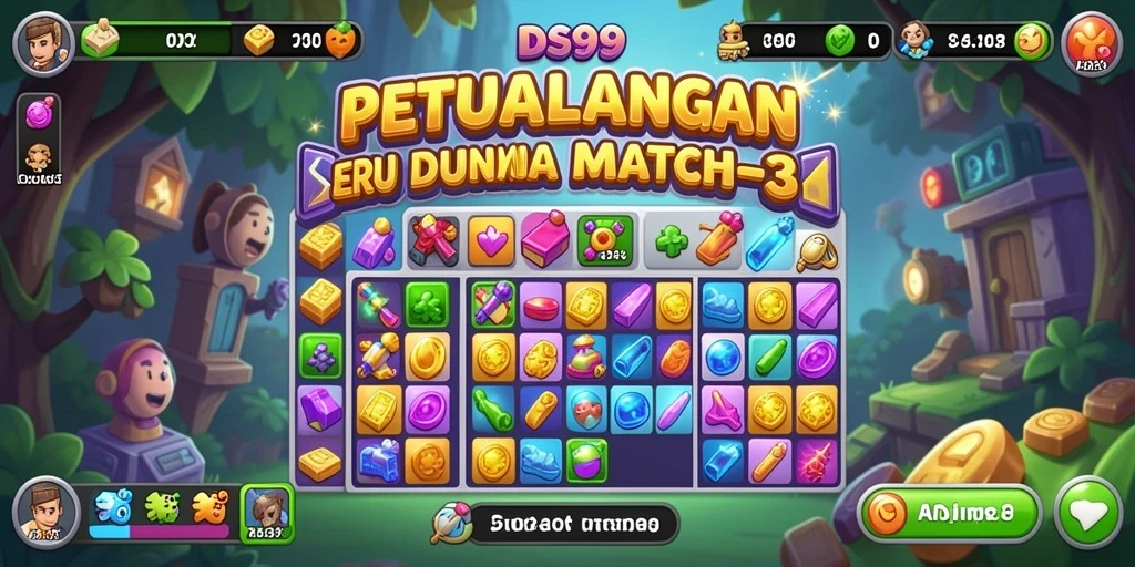 Gameplay menarik dari DS99 dalam aksi mencocokkan butir.