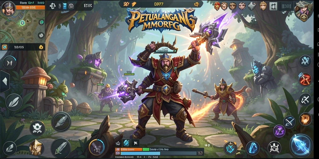 Screenshot utama IDR77 menampilkan aksi seru dalam petualangan MMORPG.