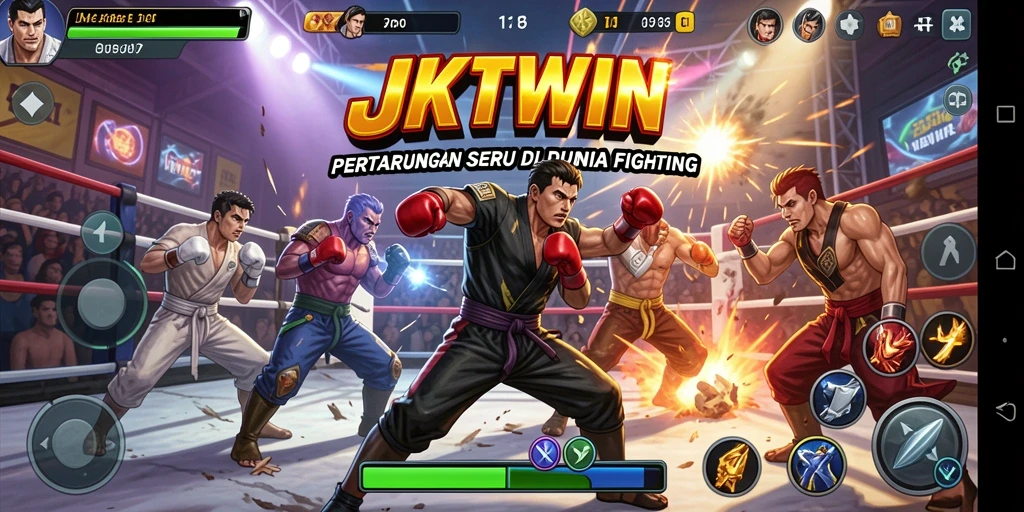 Screenshot permainan JKTWIN yang menunjukkan adu pertarungan seru.
