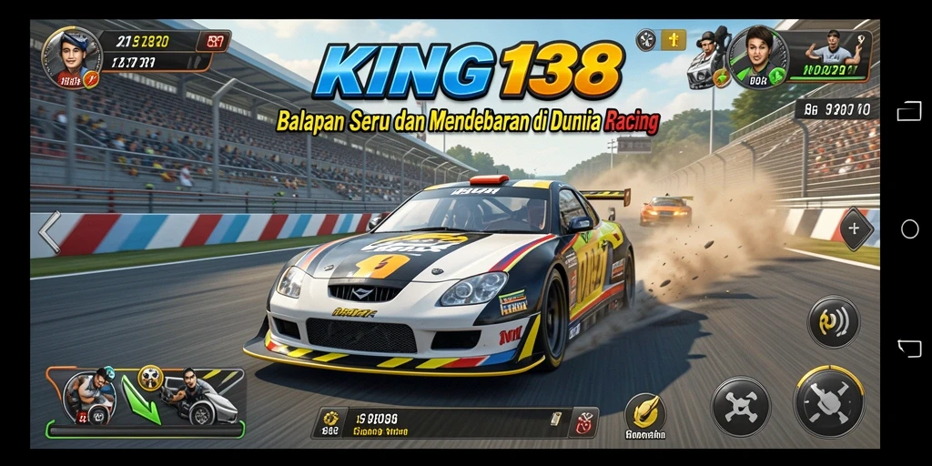 Screenshot gameplay <strong>KING138</strong> menampilkan aksi balapan yang mendebarkan dengan grafis menakjubkan.