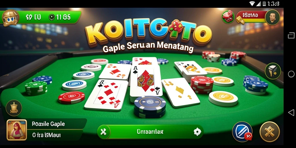 Tampilan gameplay seru KOITOTO dalam permainan Gaple.
