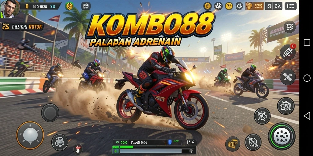 Gameplay seru balapan motor di KOMBO88 yang memikat.