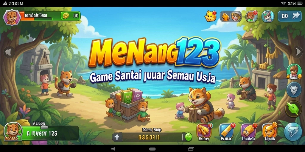 Tampilan gameplay seru dan penuh warna dari MENANG123.