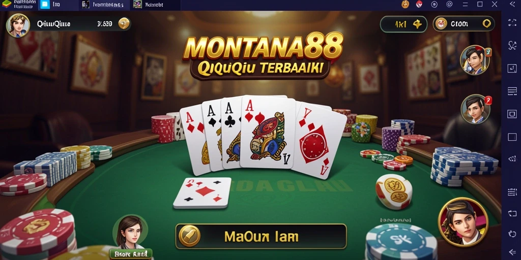 Tampilan permainan QiuQiu yang menegangkan di MONTANA88.