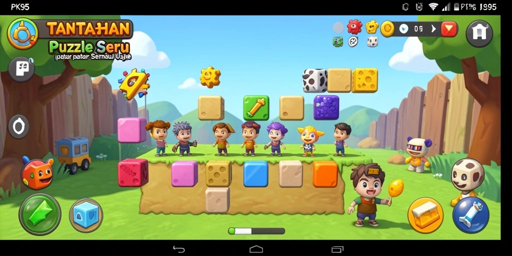 Screenshots gameplay PK95 dengan tantangan puzzle yang menarik.