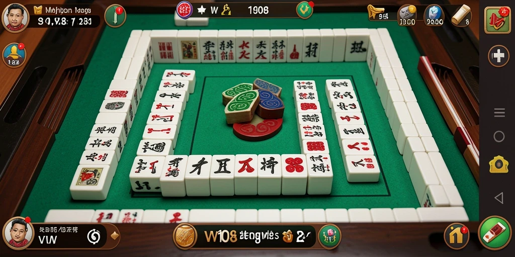 Screenshot VW108 menampilkan gameplay Mahjong yang menarik dan menantang.
